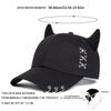 Trendy Unisex Baseball Hat with Iron Ring and Cute Cow Horn Decoration Adjustable Hip Hop Cap for Outdoor Travel