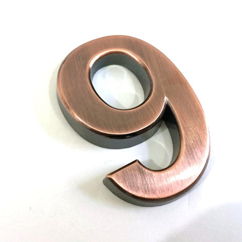 3,9-дюймовая табличка на дверь из АБС-пластика с гальваническим покрытием, цифровая вывеска с номером отеля, номер дома в отеле, цифровая табличка с номером дома, золото, серебро, черная, бронза