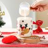 Christmas Bow Tie Ceramic Mug Souvenir Anime Fine Deer Girl Couple Mug High Appearance Large Volume Durable Durable