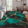 Vintage Bohemian Mat Anti Slip Machine Washable Dark Green Golden Marble Pattern Living Room Bedroom Entryway Decor Indoor Use