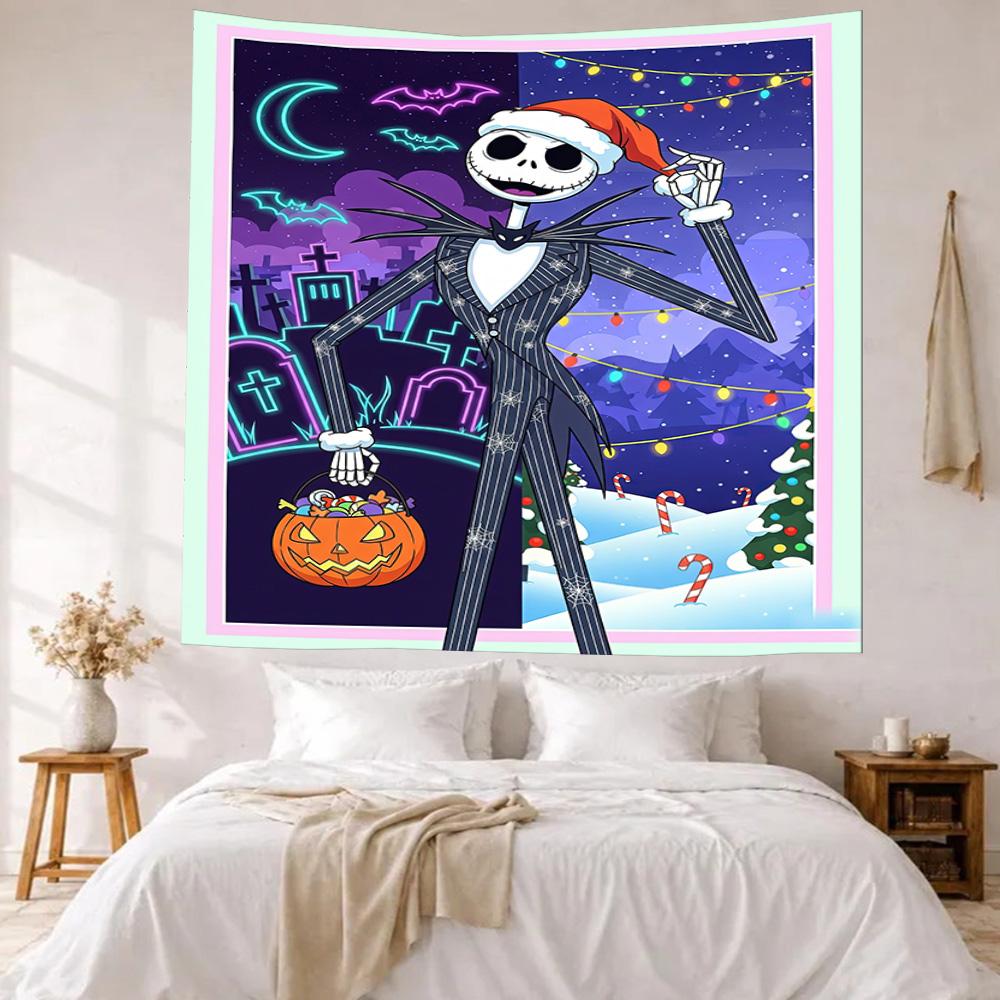 Christmas Nightmare Wall Decor Tapestry Art For Pet Memorial Birthdaywedding Party Backdrop Family Gift