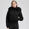 Women's Short Large Fur Collar Hooded Warm Cotton-padded Jacket