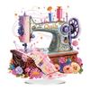 Acrylic Special Shape Sewing Machine Diamond Painting Tabletop Ornaments Kit Diamond Painting Desktop Decors for Adults Beginner