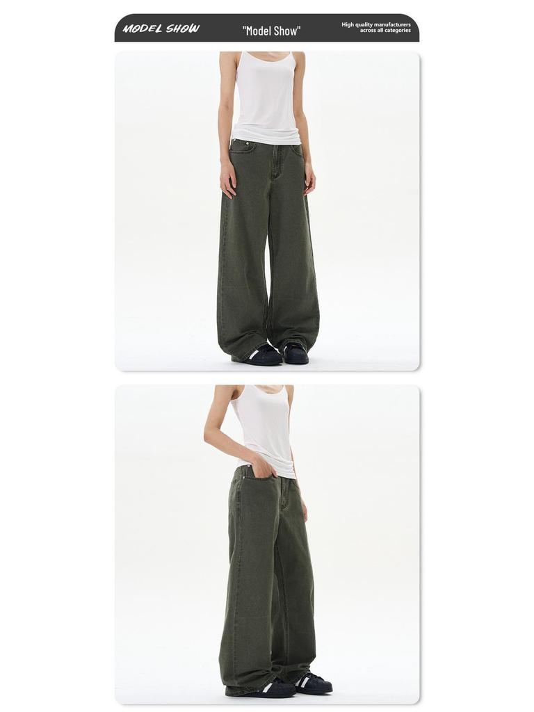 JIAMU Unisex Baggy Four-Color Wide-Leg Jeans: Loose, Drapey Casual Pants for All Genders (Spring/Summer)