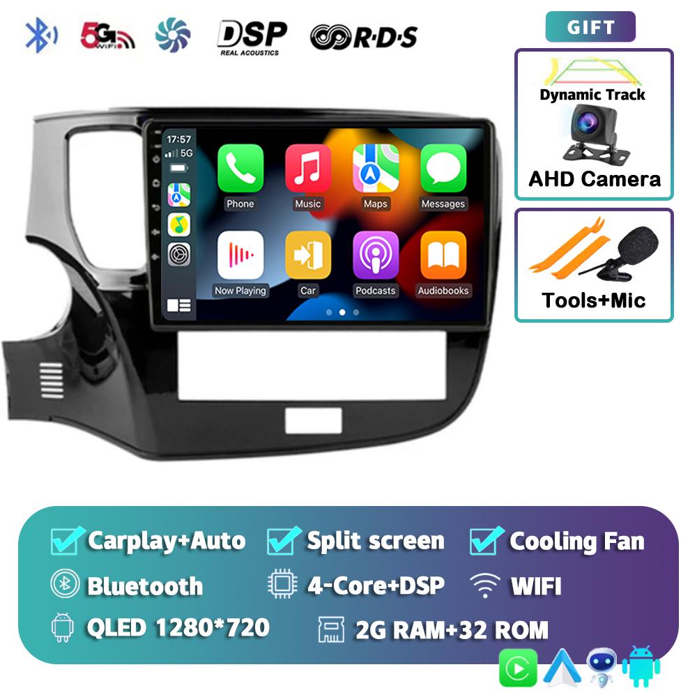 Android 14 Carplay Car Radio для Mitsubishi Outlander 3 GF0W 2018-2021 2din Multimidia Видеоплеер Навигация Головное Устройство Стерео