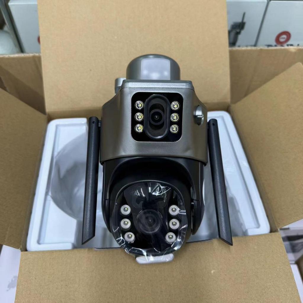 Бинокулярная солнечная камера V380 6MP HD с ночным видением 4G: Внутренний/Наружный Водонепроницаемый Пистолет для Видеонаблюдения.