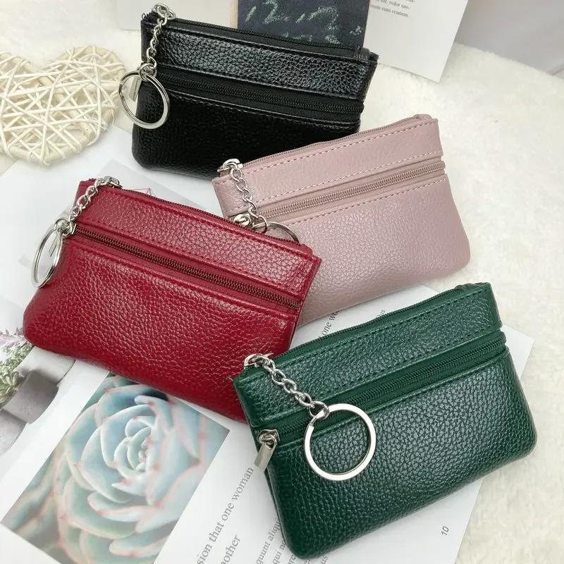 Women Wallet Coin Purse Credit Card Holder Single Double Zipper Pocket Women Bag Multi-card Fashion Black Zipper Wallet