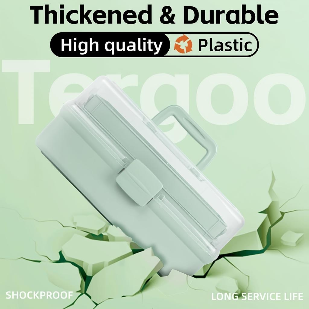 3-ярусный регулируемый складной органайзер для рукоделия - Прочный пластиковый контейнер для хранения с прозрачной крышкой для художественных принадлежностей, инструментов, лекарств, шитья и живописи