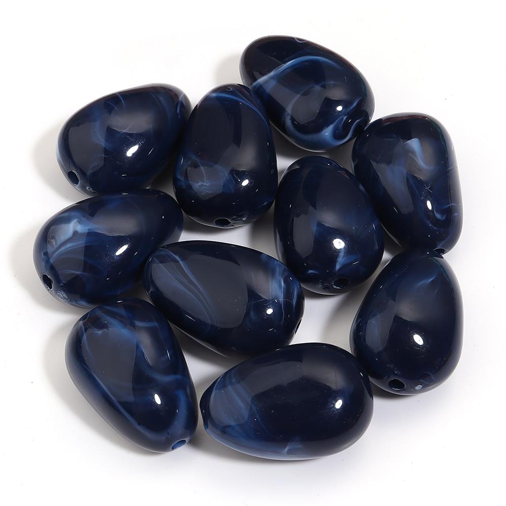 10pcs/lot Irregular Oval Shape Beads Colored Imitation Jade Loose Spacer Acrylic Bead For DIY Charms Necklace Bracelet Accessory
