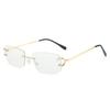 New frameless sunglasses, European and American simple street square glasses, fashionable sunglasses for women