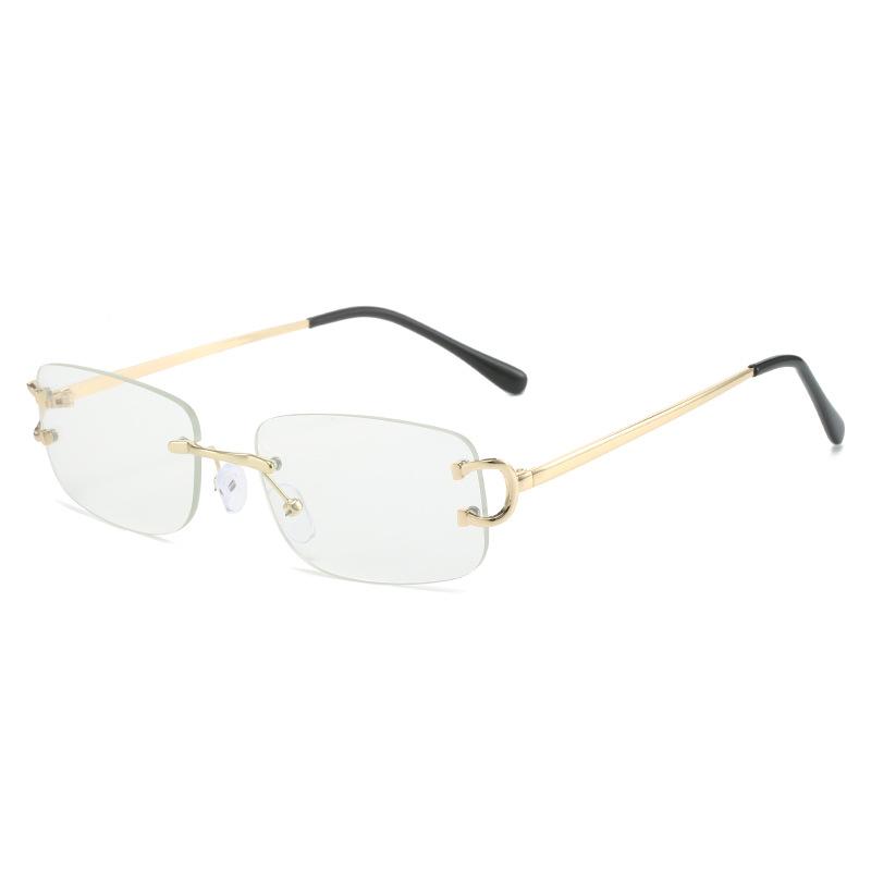 New frameless sunglasses, European and American simple street square glasses, fashionable sunglasses for women
