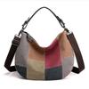 Vintage Patchwork Handbag Fashion Single Shoulder Crossbody Bag Women's Large Capacity Canvas Color Bag