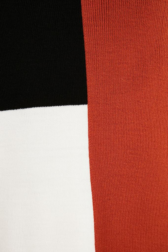 Women's Fashionable Stylish Hijab Sweater Stone Color Block High Collar Knitwear Sweater