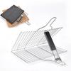 BBQ Grilling Baskets Non Stick Folding Grill Basket Stainless Steel Barbecue Grill Basket for Fish Vegetables Steak Shrimp Chops
