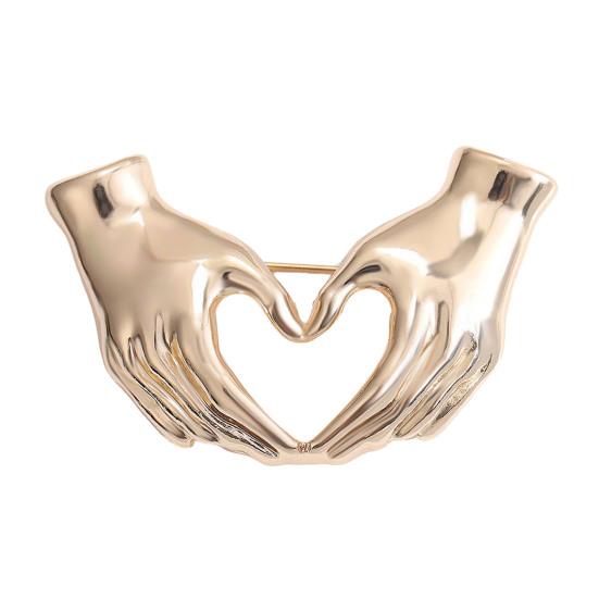 Креативная брошь «Руки в сердце», простая элегантная булавка для свитера в стиле ретро, значок с лацканами для костюма, аксессуары для пальто