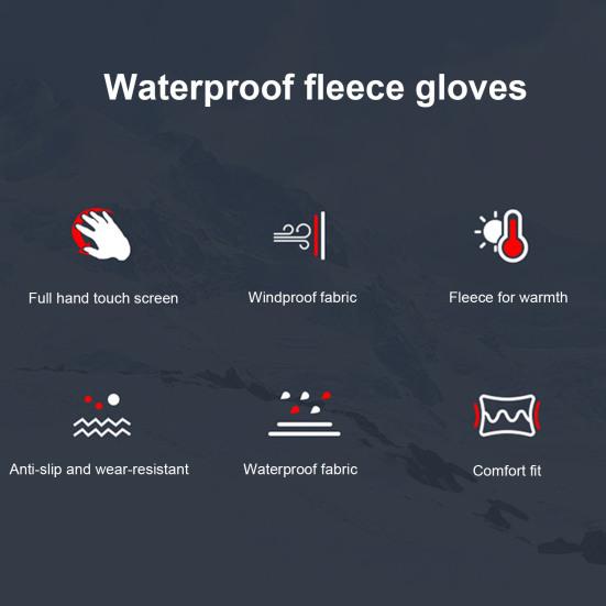 Зимние лыжные перчатки, водонепроницаемые термоперчатки с сенсорным экраном, ветрозащитные теплые перчатки для холодной погоды для мужчин и женщин, катание на лыжах, велоспорт