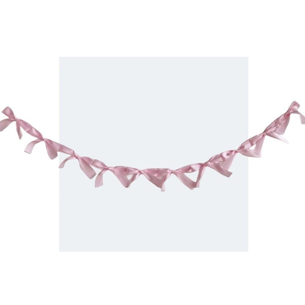 Атласная Лента с Бантами Гирлянды для Подвешивания Ручная Работа Фото Реквизит Ленточный Баннер Розовый Белый Синий Декор Детской Комнаты Баннер для Вечеринки