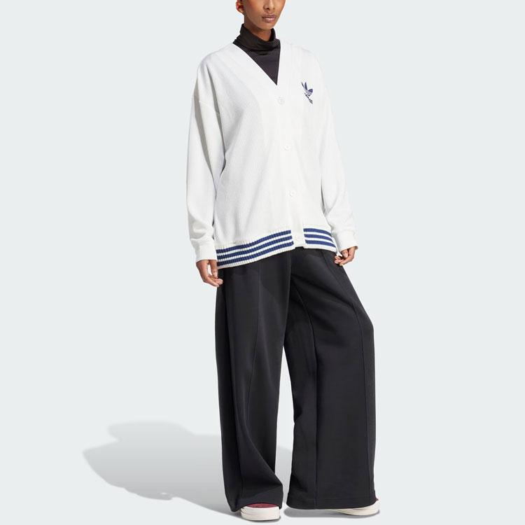 Adidas Спортивный кардиган свободного кроя Originals в полоску, женские топы Han-Jade-White IT9829