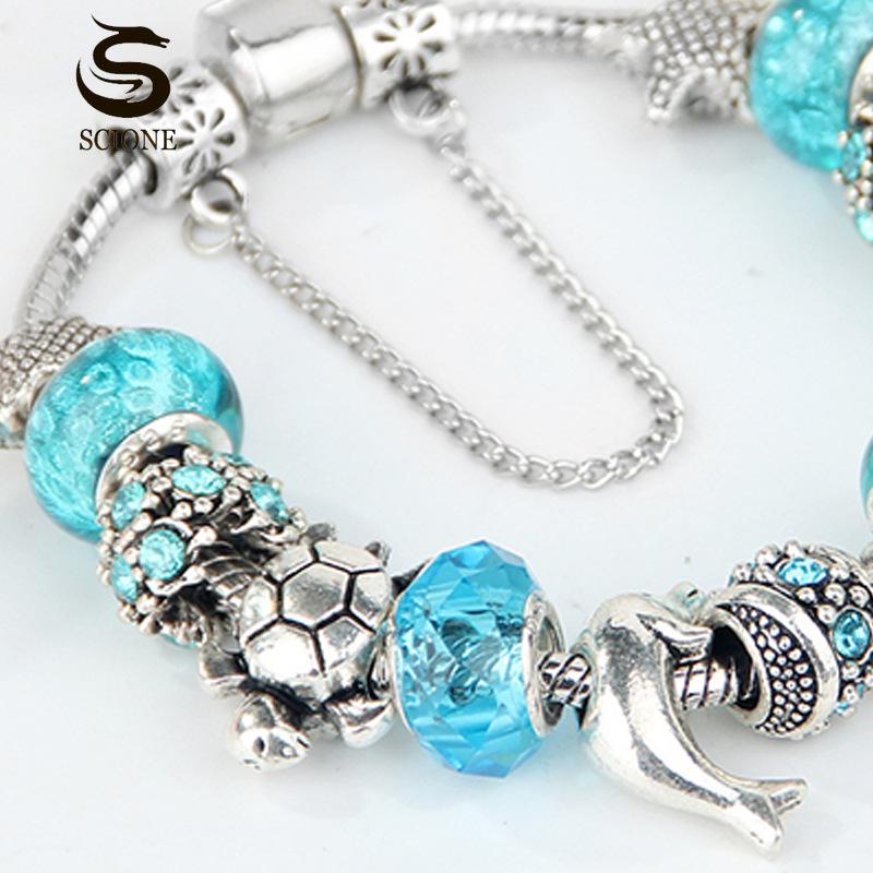 Marine Small Animal Fashion Crystal Bracelet Fashion Trend Ladies Alloy Beaded Rhinestone Bracelet