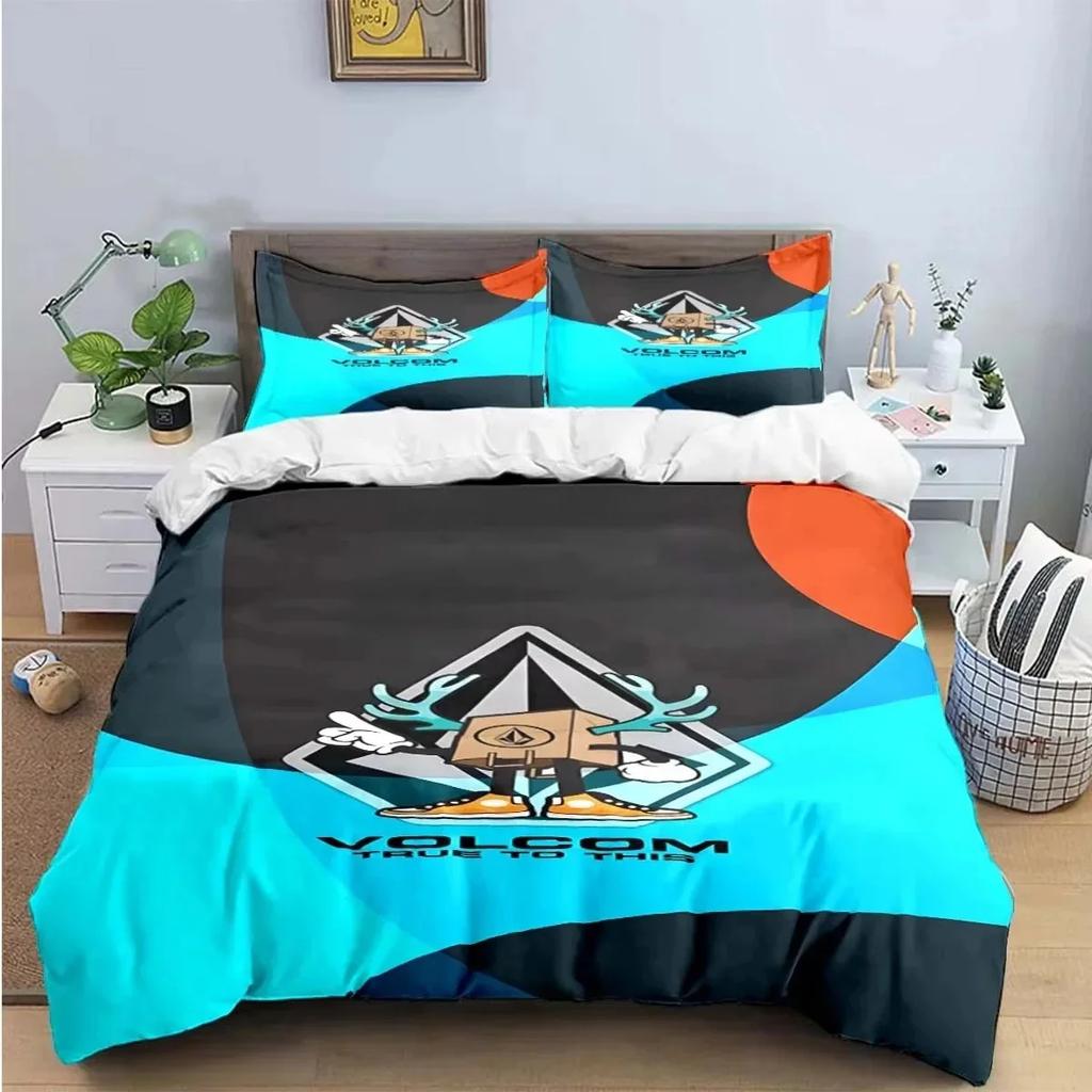 Новый V-VOLCOM 3D NEW Пододеяльник Наволочка Комплект постельного белья Взрослый Мальчик Девочка Спальня Декор Дети Односпальный Двуспальный Большой