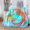Marine Animal Sea Horse Blankets Super Soft Hippocampus Flannel Blanket Warm Lightweight Kids Bedding Sofa Chairs All Seasons