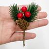 Christmas cuttings pine needles pine cones flower branches accessories simulation red fruit gift box decoration