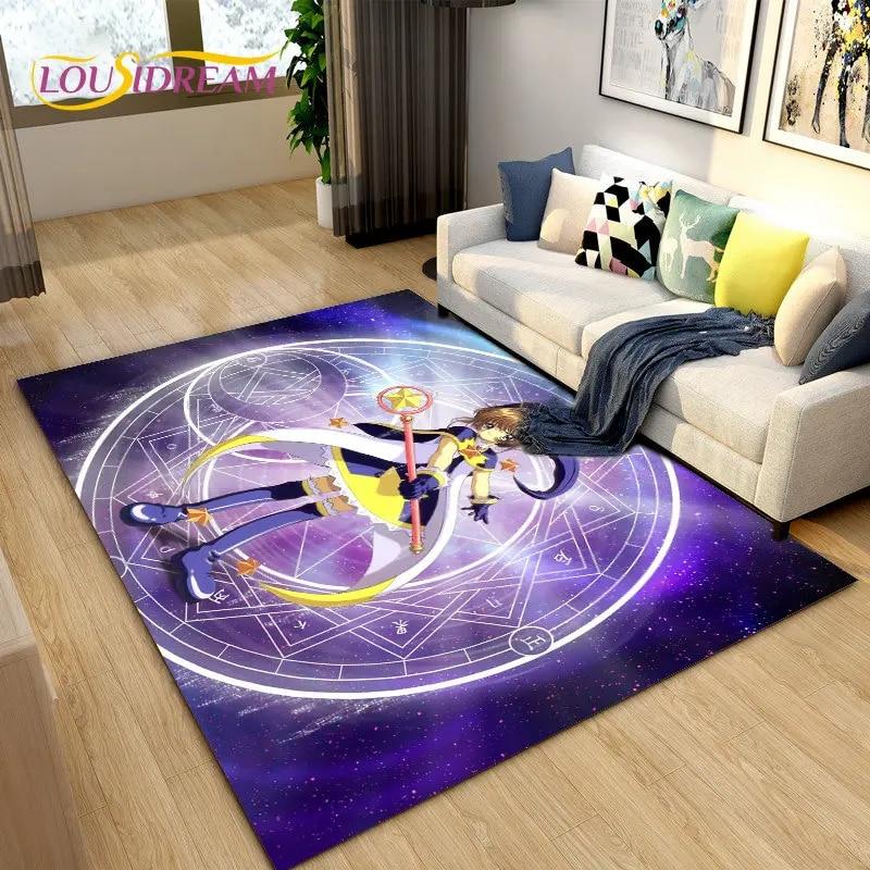 Милый мультяшный коврик Cardcaptor Sakura, коврик для гостиной, спальни, диван, коврик для украшения, детский нескользящий напольный коврик