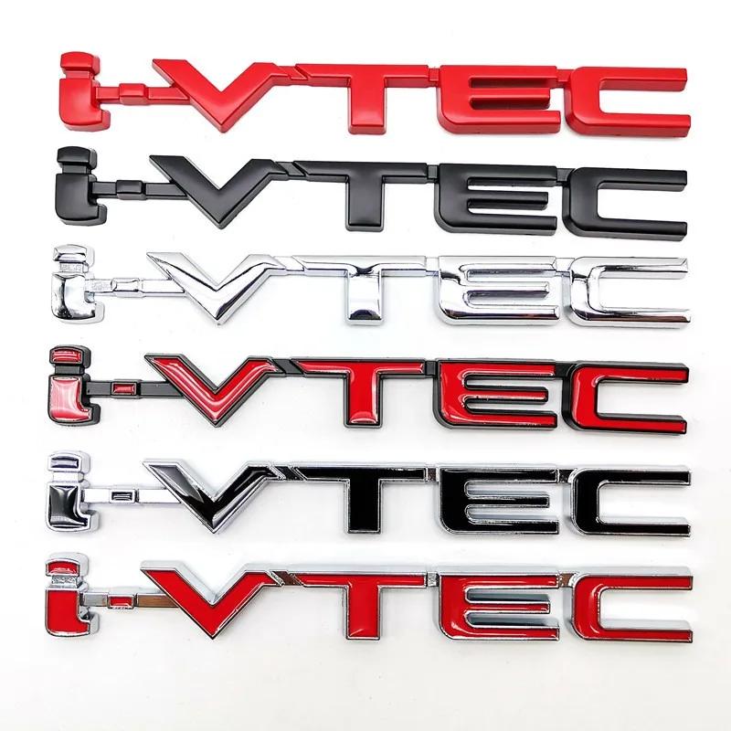 zfjhn2 3D Chrome Metal Car Letters Rear Trunk Badge Emblem IVTEC Logo I VTEC Sticker For Honda City Civic Accord Jazz CRV Accessories