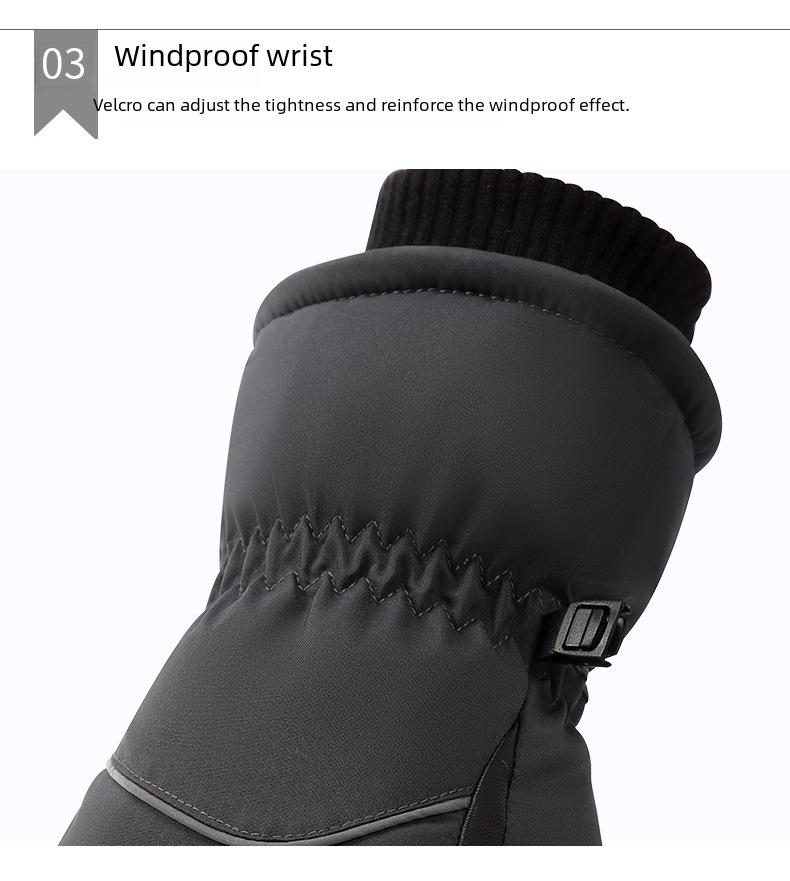 Men's Cold-Proof Thick Velvet Windproof Touchscreen Ski & Motorcycle Gloves for Winter Outdoor Activities