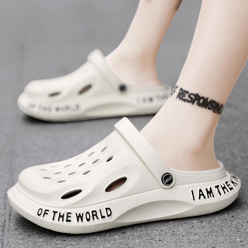 Мужские сандалии и шлепанцы с закрытым носком «Кокосовый сад» – Мягкая подошва, дышащие, модные, универсальные для пляжа.