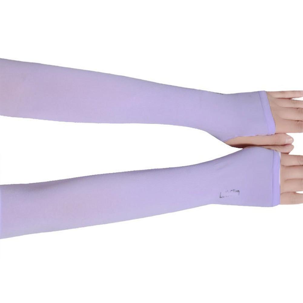 1 Pair Ice Silk Cooling Arm Sleeves Summer Sun Protective Outdoor Cycling Running Fishing Driving Arm Covers
