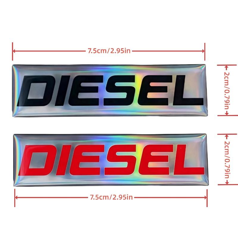 2 Diesel Badges | Self-Adhesive Decorative Stickers, Multiple Colors Available, Multi-Angle Color Changing, ABS Resin Material, High Adhesion,