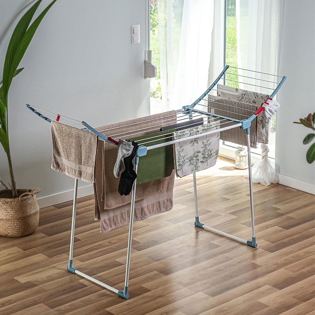 KADAX Сушилка для белья напольная 175 см для одежды складная ручки большая