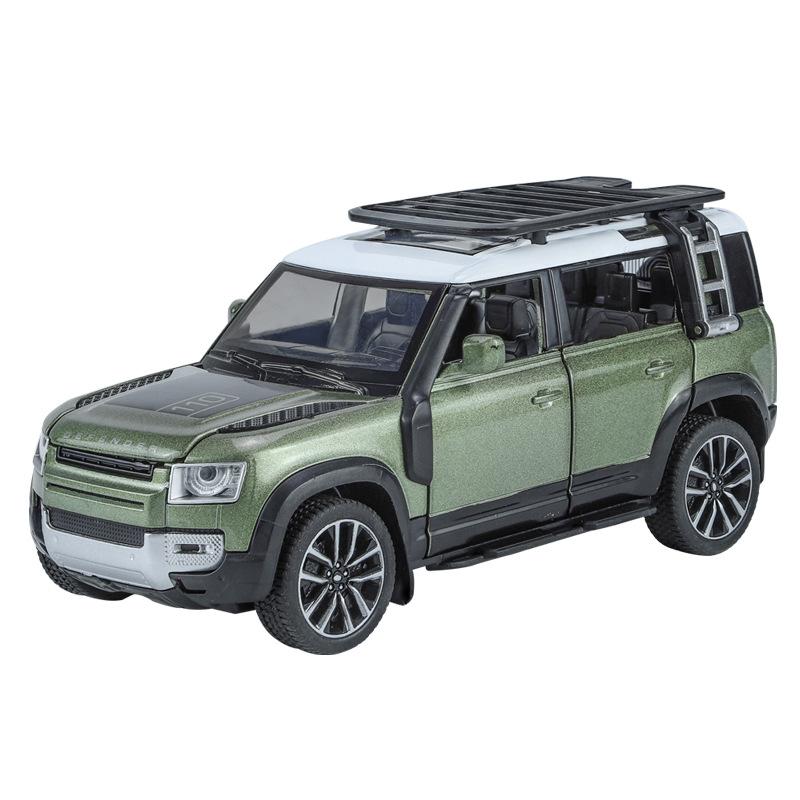 1/32 Range Rover Defender SUV Alloy Car Model Diecast Metal Toy Simulation Off-road Vehicles Model Sound and Light Toys Car Gift