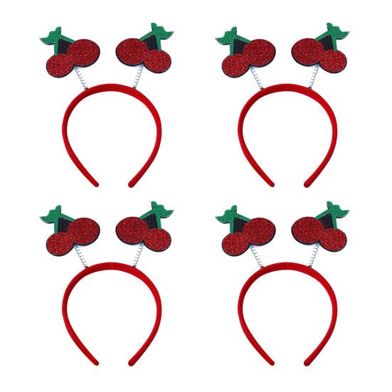 4Pcs Fruit Decor Headbands Cartoon Watermelon Cherry Strawberry Headpiece Spring Design Hair Hoop Headdress