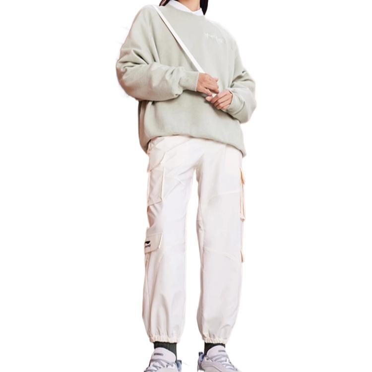 Li Ning свободный крой повседневные брюки с манжетами женские низы Off-White AKXS108-1