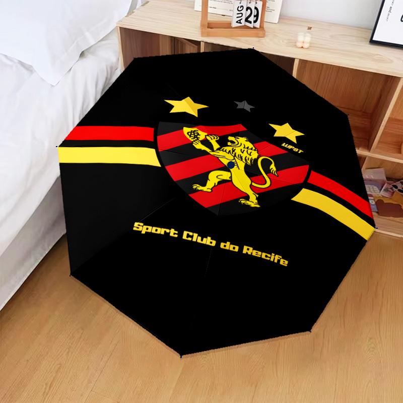 1PC Sport Club Football Crest Printed Umbrella Folding umbrella, automatic umbrella 8-Frame for Travel, camping Fan gifts Christmas Gifts