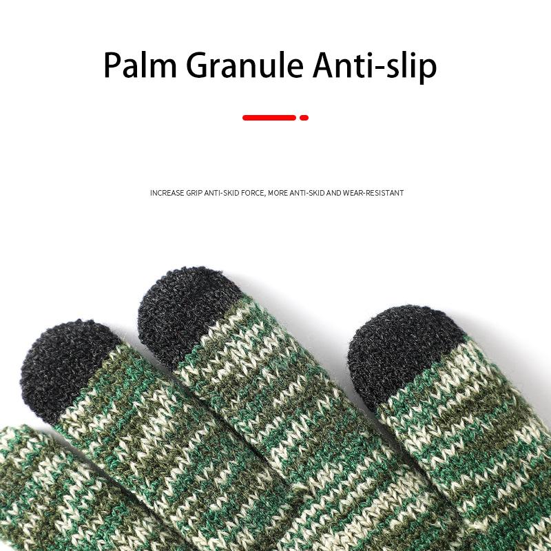 Зимние перчатки для мужчин вязаные теплые перчатки большого размера велосипедные мужские офисные флисовые нескользящие акриловые мягкие толстые перчатки с сенсорным экраном