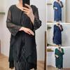 Summer Women Dress Double-layer Round Neck Iregular Mesh Patchwork Sheath Long Sleeves Plus Size Mother Midi Dress Prom Commute Dress
