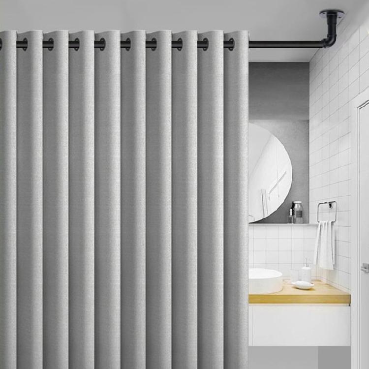 Adjustable Length Carbon Steel Curtain Rod Wrap Around Drapery Rod for Bedroom Indoor and Outdoor Curtain Rod Decors