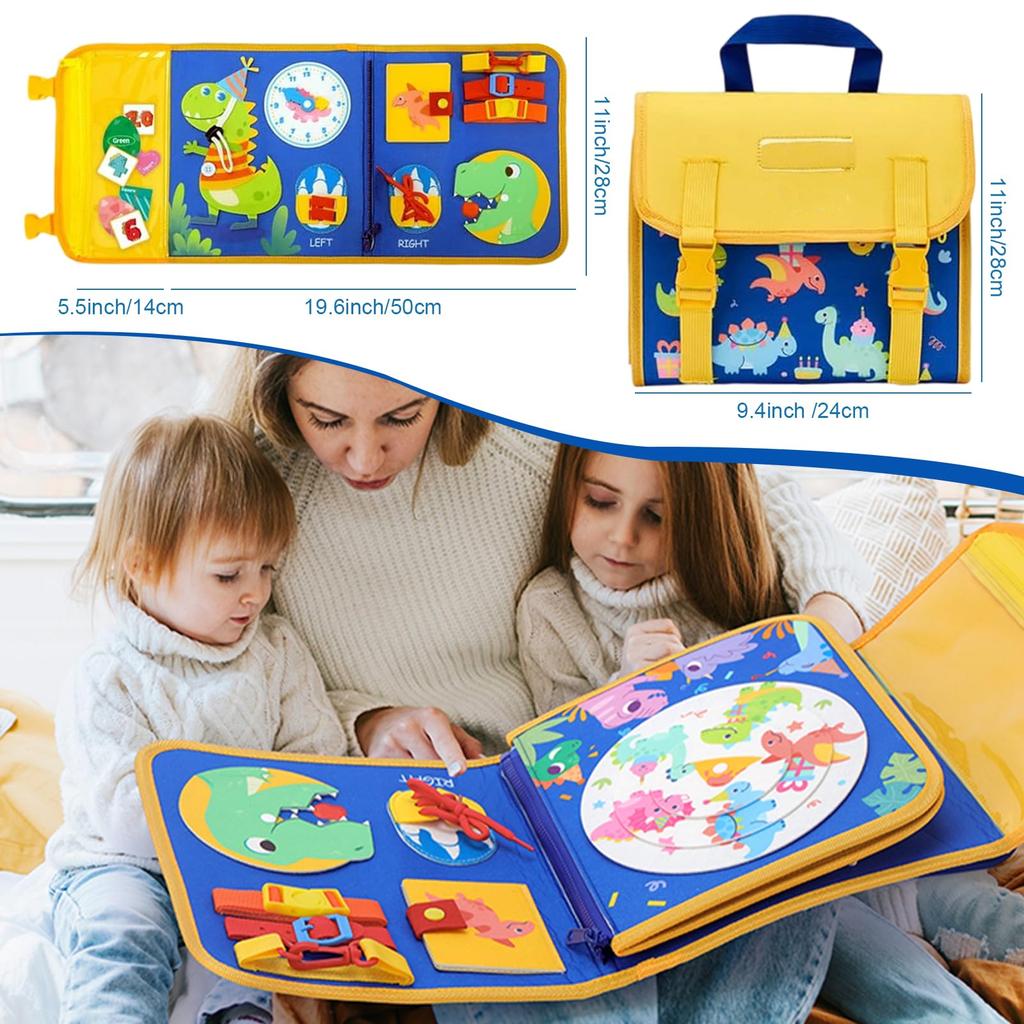 Montessori Toys for Kids, 18-in-1 Dinosaur Backpack, Early Development, Finger Training, Boys and Girls, Birthday Gift, Preschool Preparation,