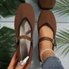 Fashion Spring 2025 New Women Flat Round Head Loafers Woman Mary Janes Shoes Autumn Ballet Fashion Buckle Flat Shoes Zapatos De Mujer