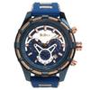 Daily Life Waterproof Decorative Bezel Wire Bezel Chronograph Calendar BD015 Watch BLU [BIDEN] Men's [item]