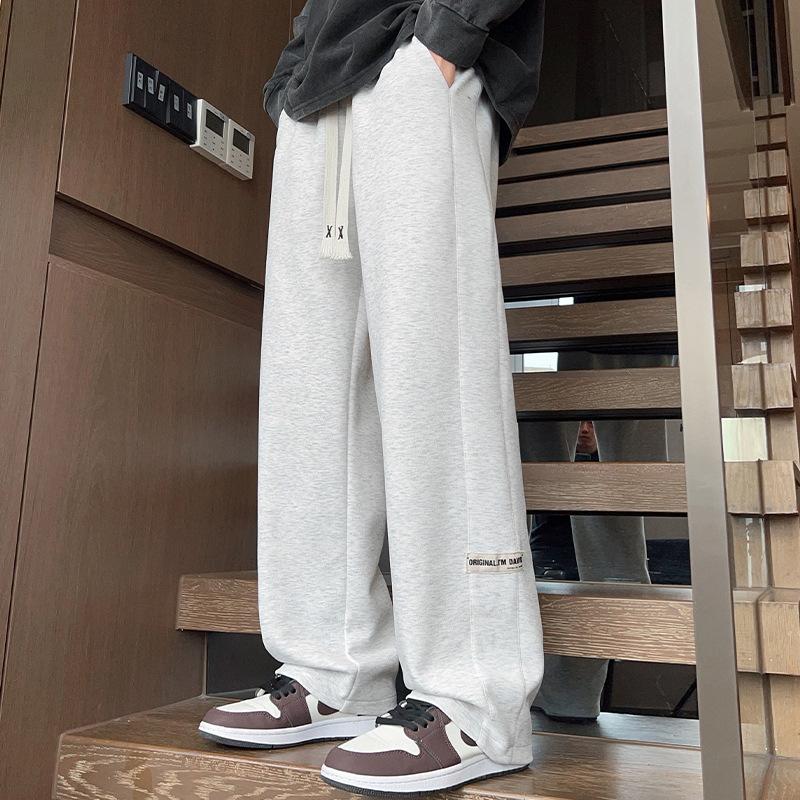 Весенне-осенние новые повседневные брюки, студенческие универсальные свободные брюки с широкими штанинами, длинные брюки, мужские повседневные брюки