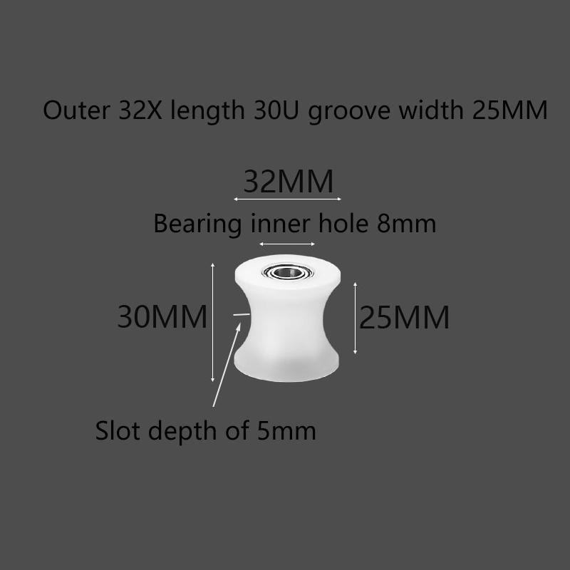 1Pcs Nylon U-Groove Bearing Roller Track Wheel Guide Roller Support Roller Door Window Sliding Door Mechanical Pulley