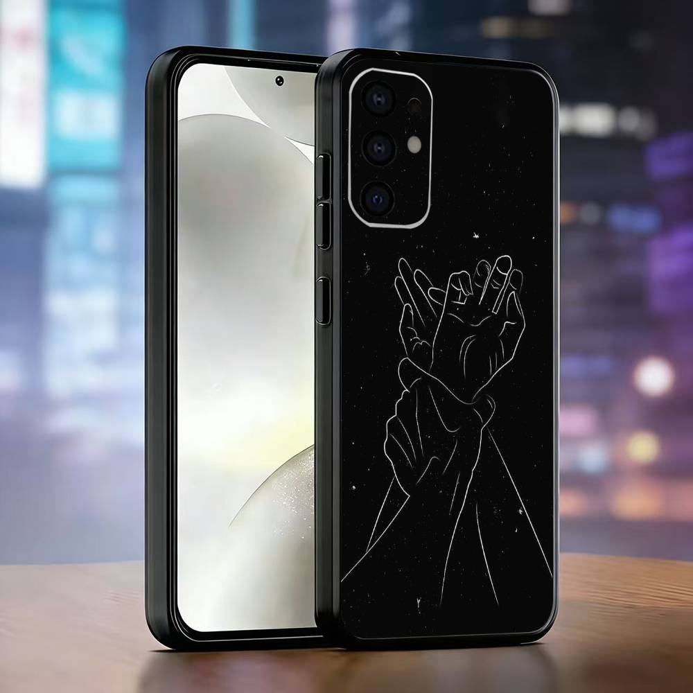 Чехол для телефона с жестом руки Черный Силикон Мягкий Для Samsung S25,S24,S21,S22,S23,S30,Ultra,S20,Plus,Fe,Lite