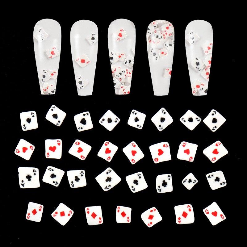 10g/Bag Poker Designs Polymer Soft Clay Slices Nail Art Decorations Playing Cards Nail Flakes Manicure DIY Accessories
