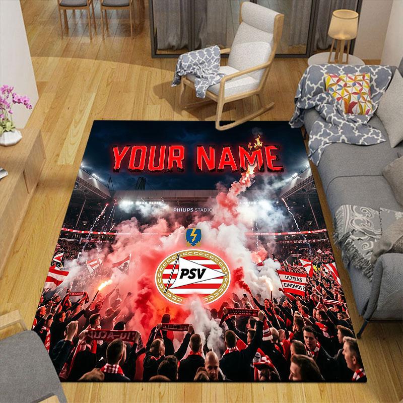 Custom Name,PSV Home Sofa Decoration for Living Room & Bedroom, Non‑Slip Play Flannel Floor Mat for Game Room