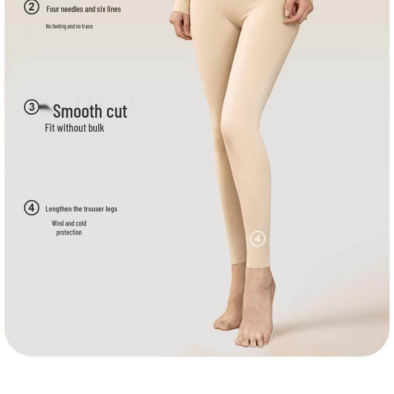 Женский бесшовный термокомплект - Круглый вырез, Тепло на осень/зиму