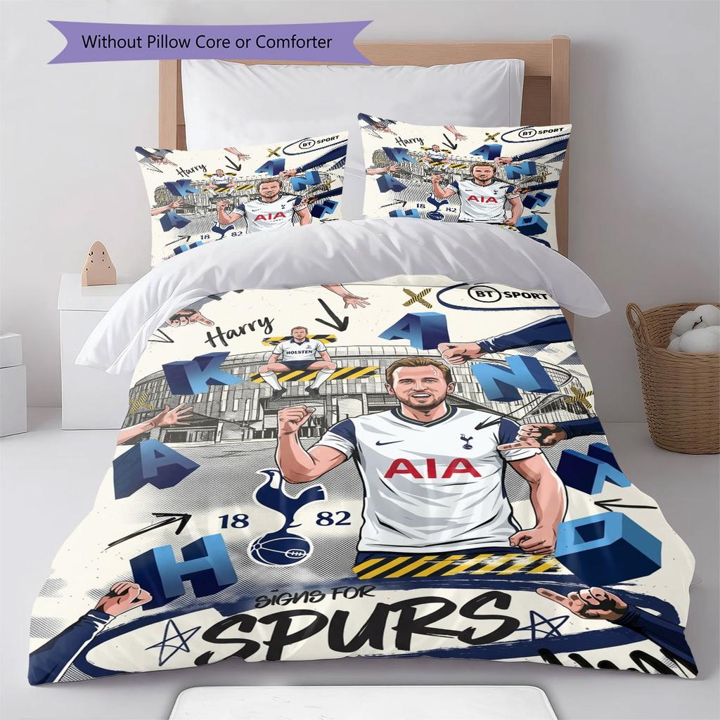Top Teams Bedding Quilt Set Quilt Cover Pillowcase Home Decoration Birthday Gift (1 * duvet cover + 2 * pillowcase, without core)